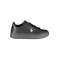 Chic Black Laced Sports Sneakers With Contrast Details