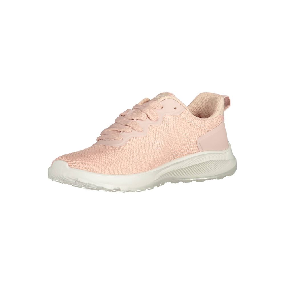 Chic Pink Lace-Up Sneakers with Contrasting Details