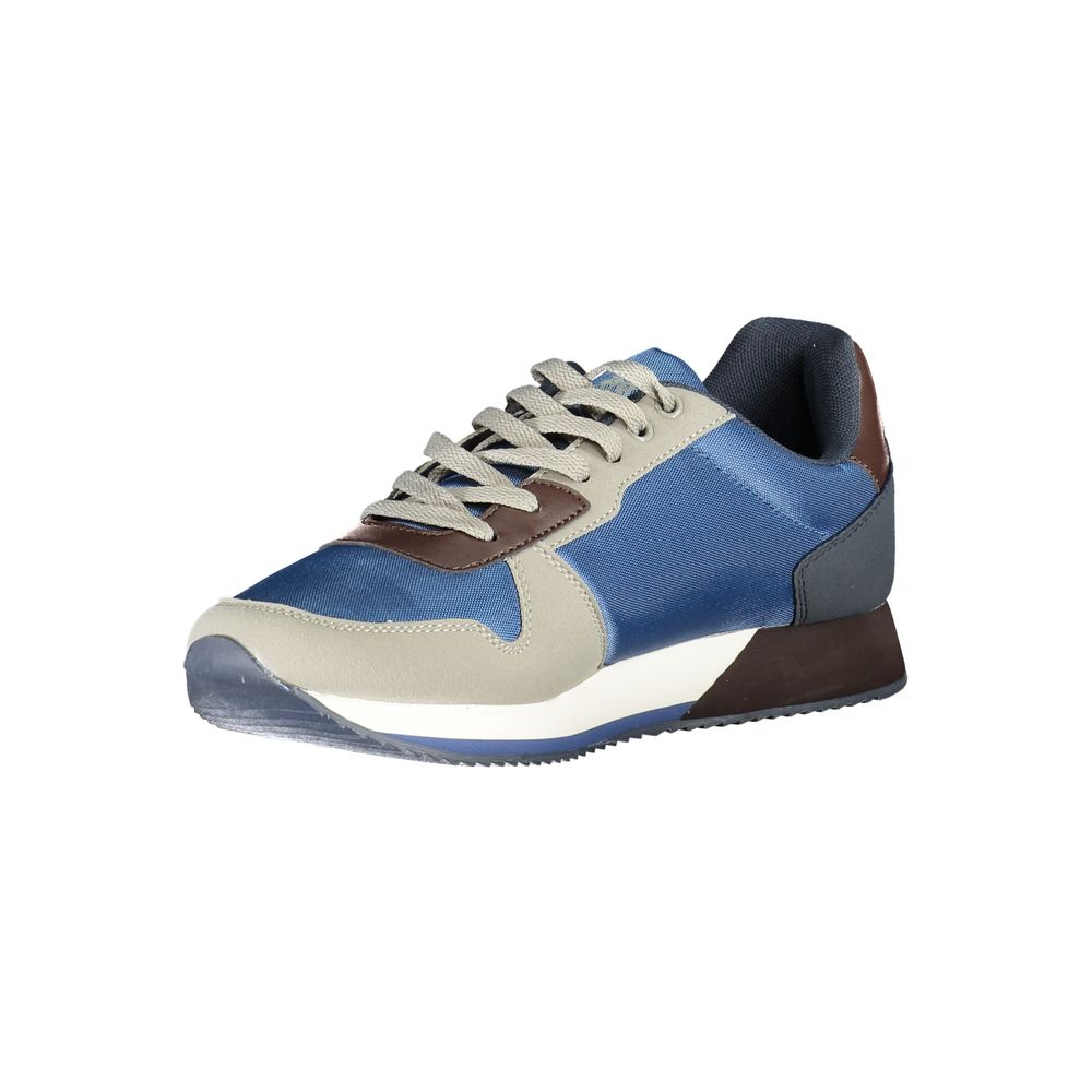 Sleek Blue Lace-Up Sports Sneakers