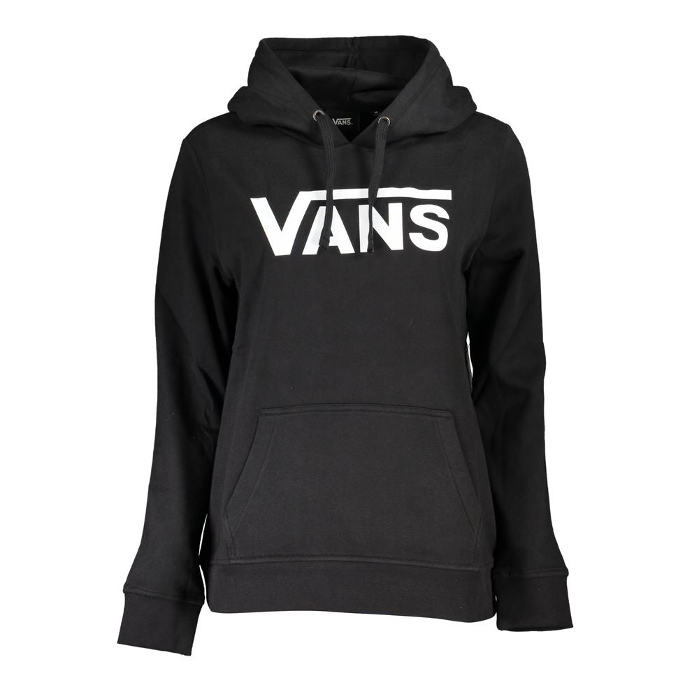 Sleek Black Hooded Fleece Sweatshirt with Logo