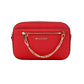 Jet Set Large East West Bright Red Leather Zip Chain Crossbody Bag