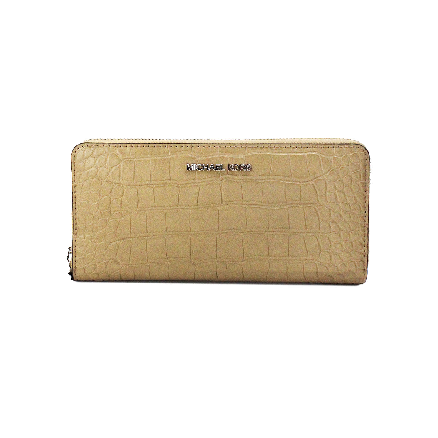 Jet Set Large Camel Animal Print Leather Continental Wrist Wallet