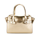 Carmen Medium Pale Gold Saffiano Leather Satchel Purse Bag