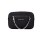 Jet Set East West Large Black Leather Zip Chain Crossbody Bag