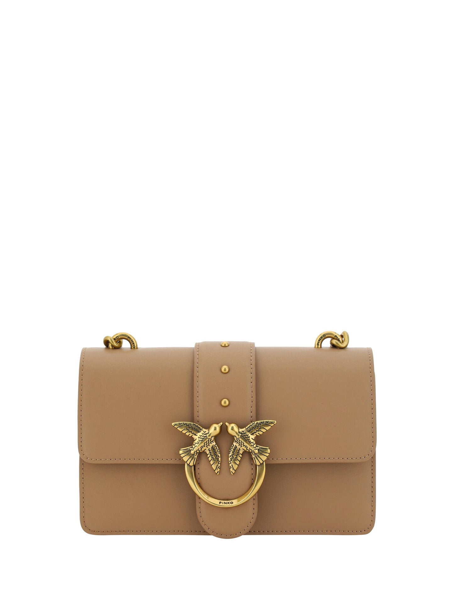 Beige Calf Leather Mini Shoulder Elegance