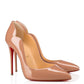 Elegant Nude Leather Pumps with Iconic Red Sole