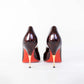Marbled Print Patent Pumps with Golden Heel