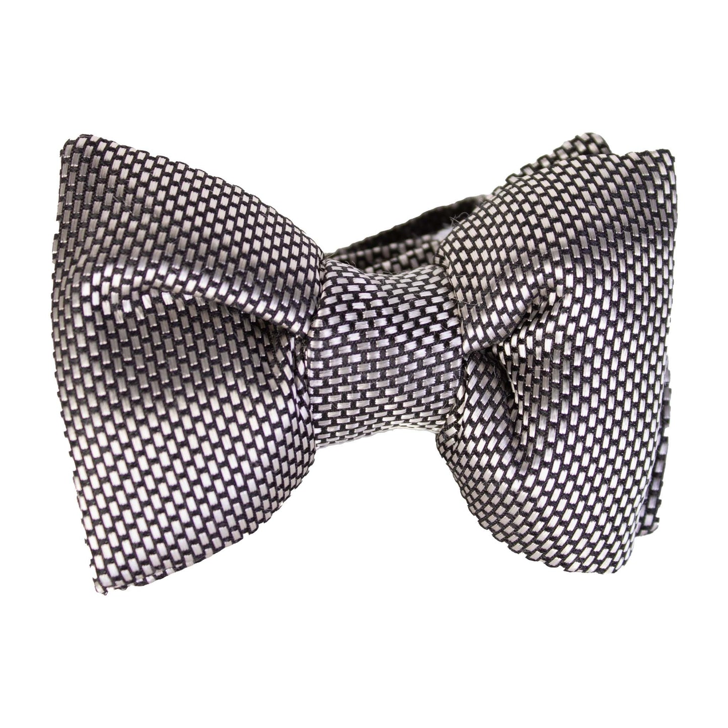 Elegant Grey Silver Silk Bow Tie