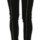 Black Low Waist Zipper Cropped Skinny Denim Pants