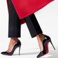 Elegant Black Leather Heels with Iconic Red Sole