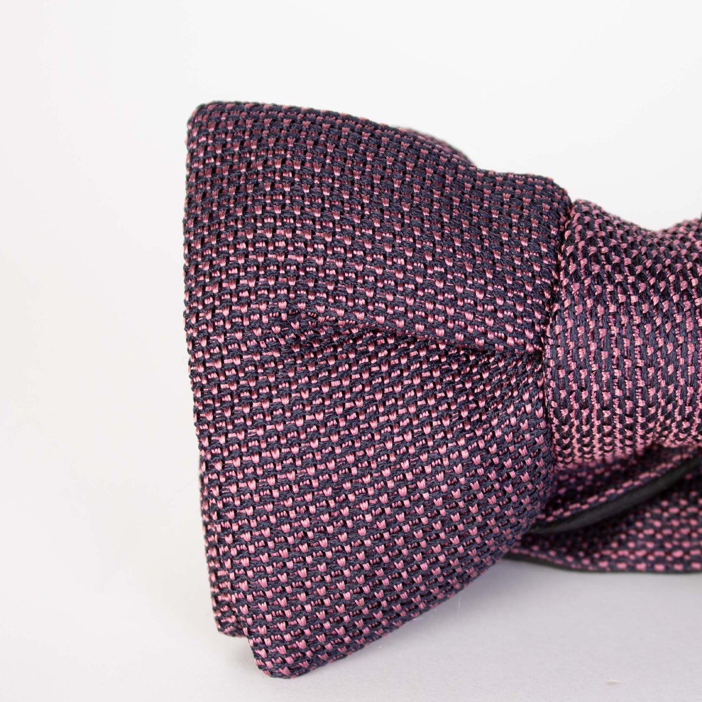 Elegant Micro Print Silk Bow Tie in Violet/Black