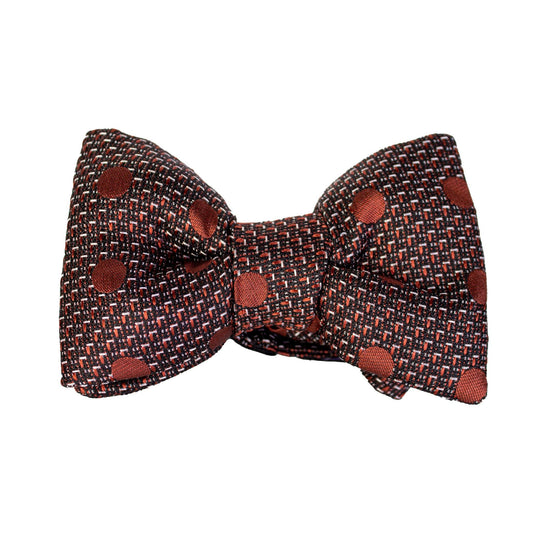 Elegant Rusty Brown Silk Bow Tie