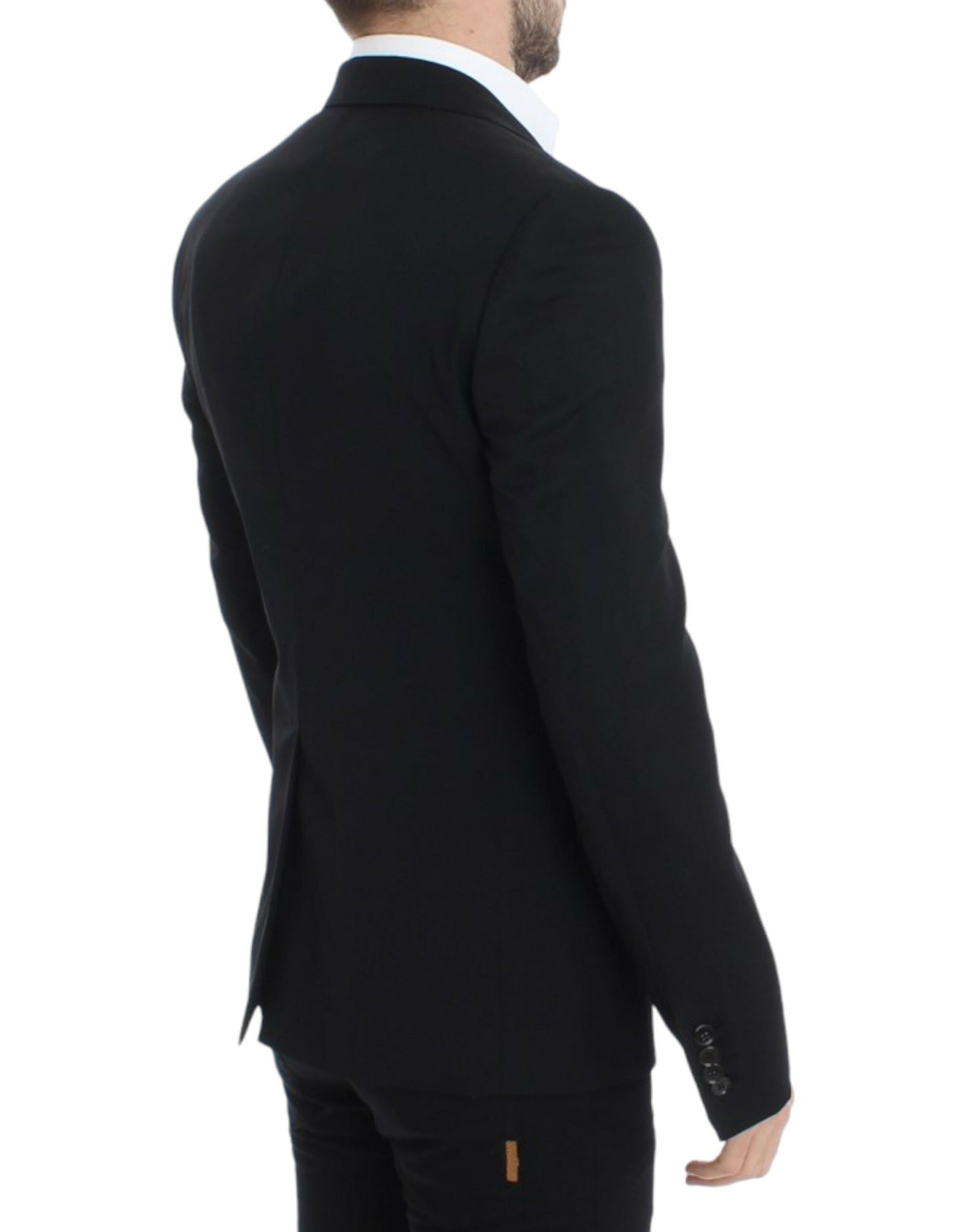 Black wool slim fit blazer