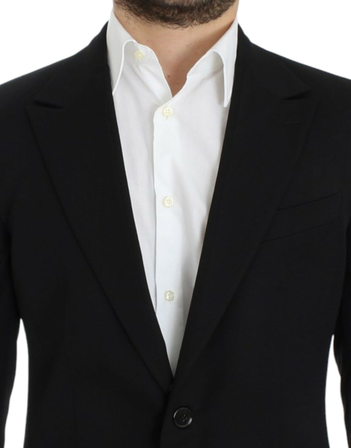 Black wool slim fit blazer