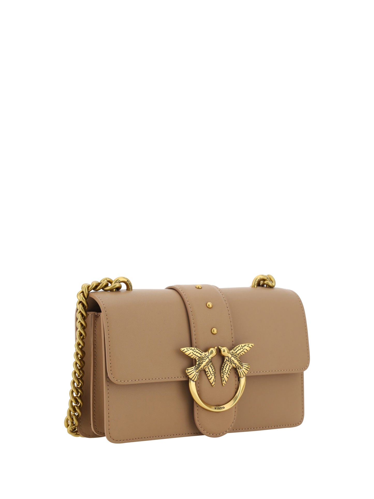 Beige Calf Leather Mini Shoulder Elegance