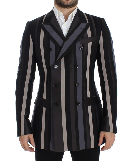 Elegant Striped Wool Slim Fit Blazer
