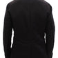 Elegant Black Silk Slim Fit Blazer