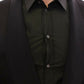 Elegant Black Silk Slim Fit Blazer