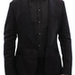 Elegant Black Silk Slim Fit Blazer