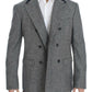 Gray wool double breasted blazer