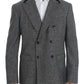 Gray wool double breasted blazer