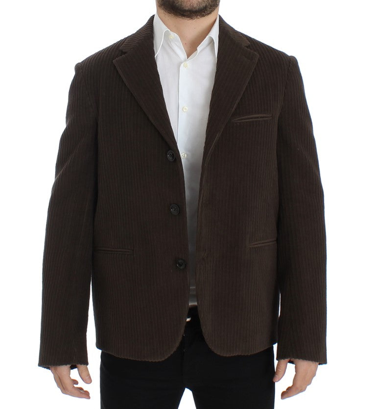 Elegant Brown Manchester Blazer Jacket