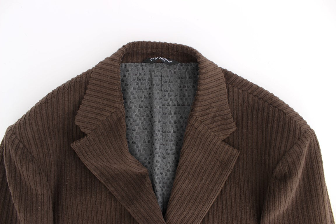 Elegant Brown Manchester Blazer Jacket