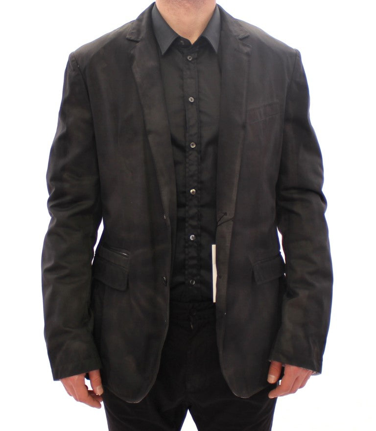 Elegant Black Wash Denim Blazer