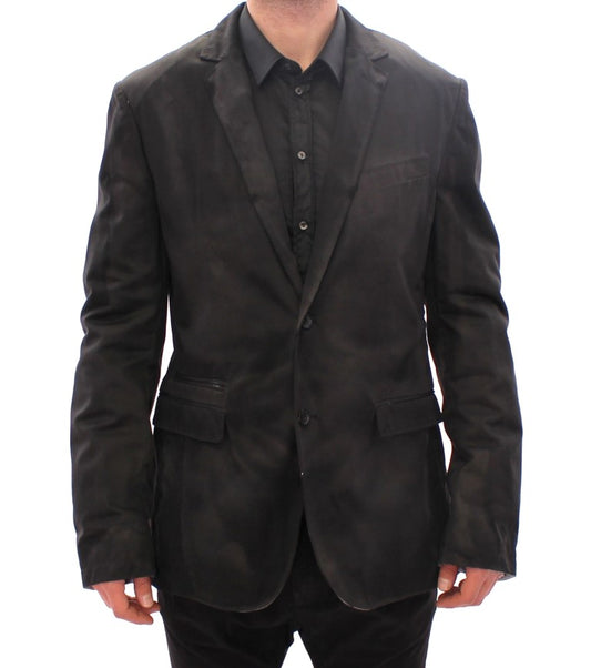 Elegant Black Wash Denim Blazer