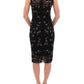 Black floral lace crystal embedded dress