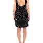 Black floral crystal embedded dress