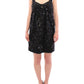 Black floral crystal embedded dress