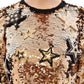 Masterpiece gold sequined crystal swarovski dress