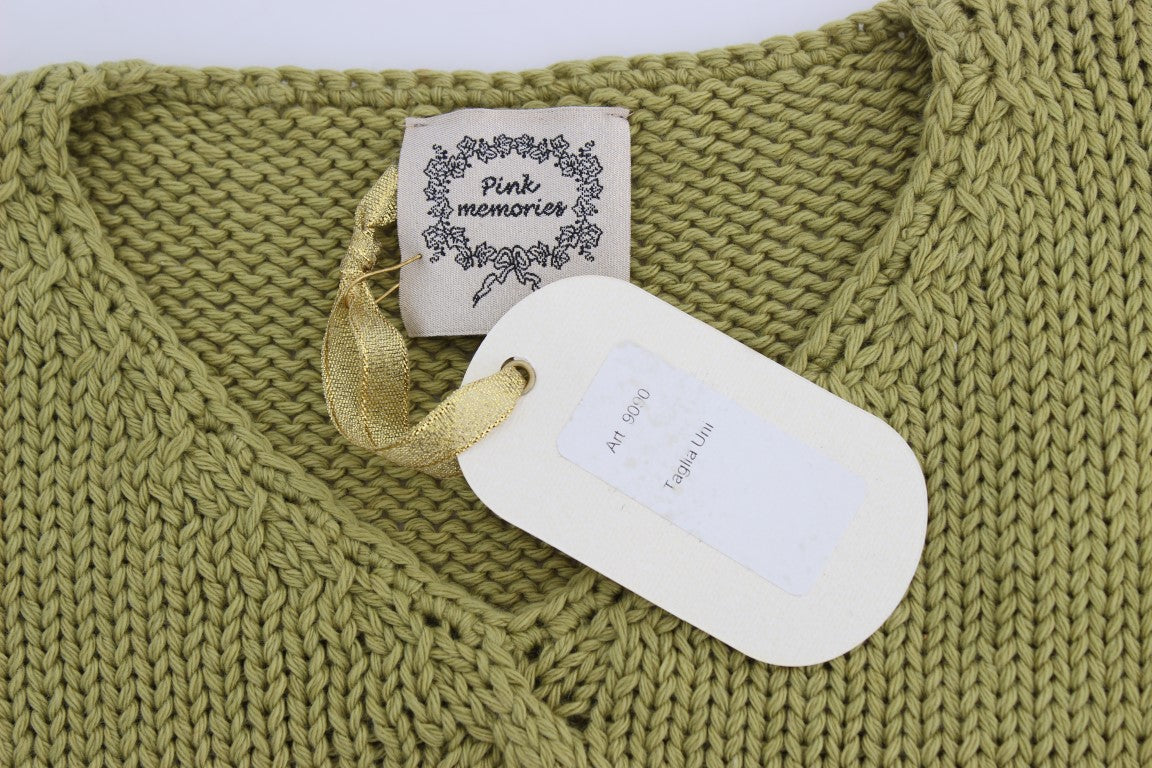 Elegant Green Sleeveless Vest Sweater