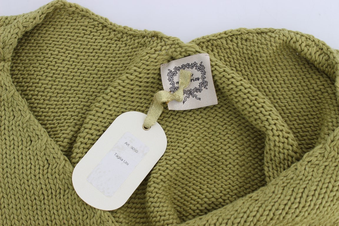 Elegant Green Knitted Vest Sweater