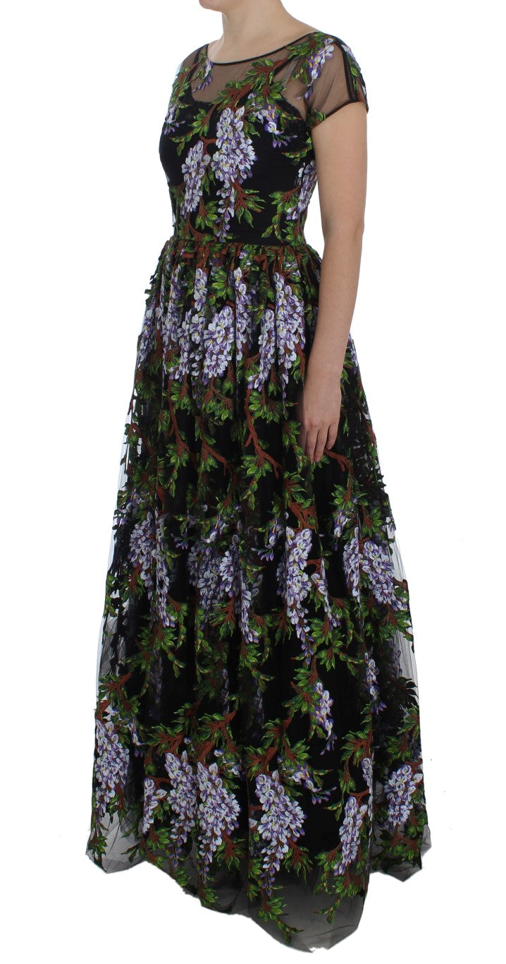 Floral Embroidered Maxi Dress - Full Length Elegance