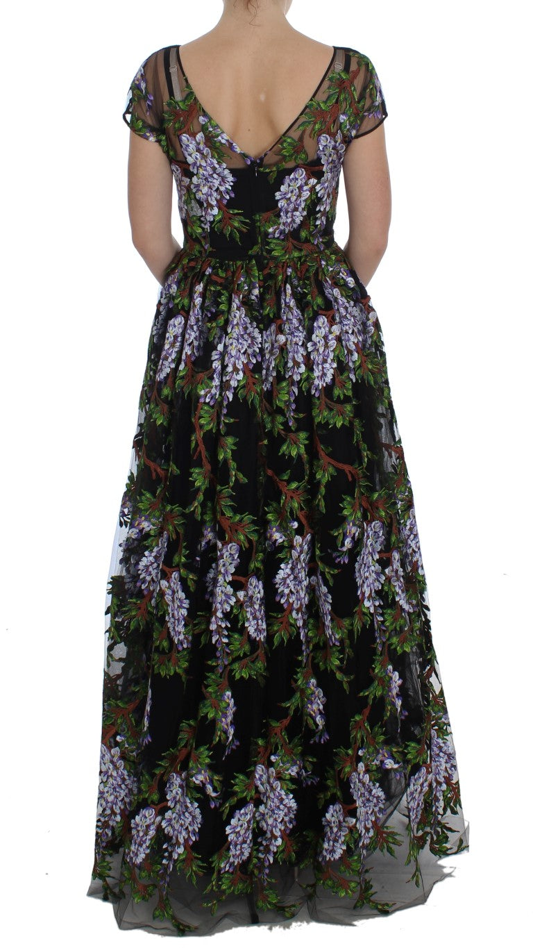 Floral Embroidered Maxi Dress - Full Length Elegance