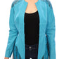 Blue Leather Snake Print Jacket