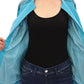 Blue Leather Snake Print Jacket