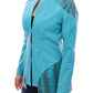Blue Leather Snake Print Jacket