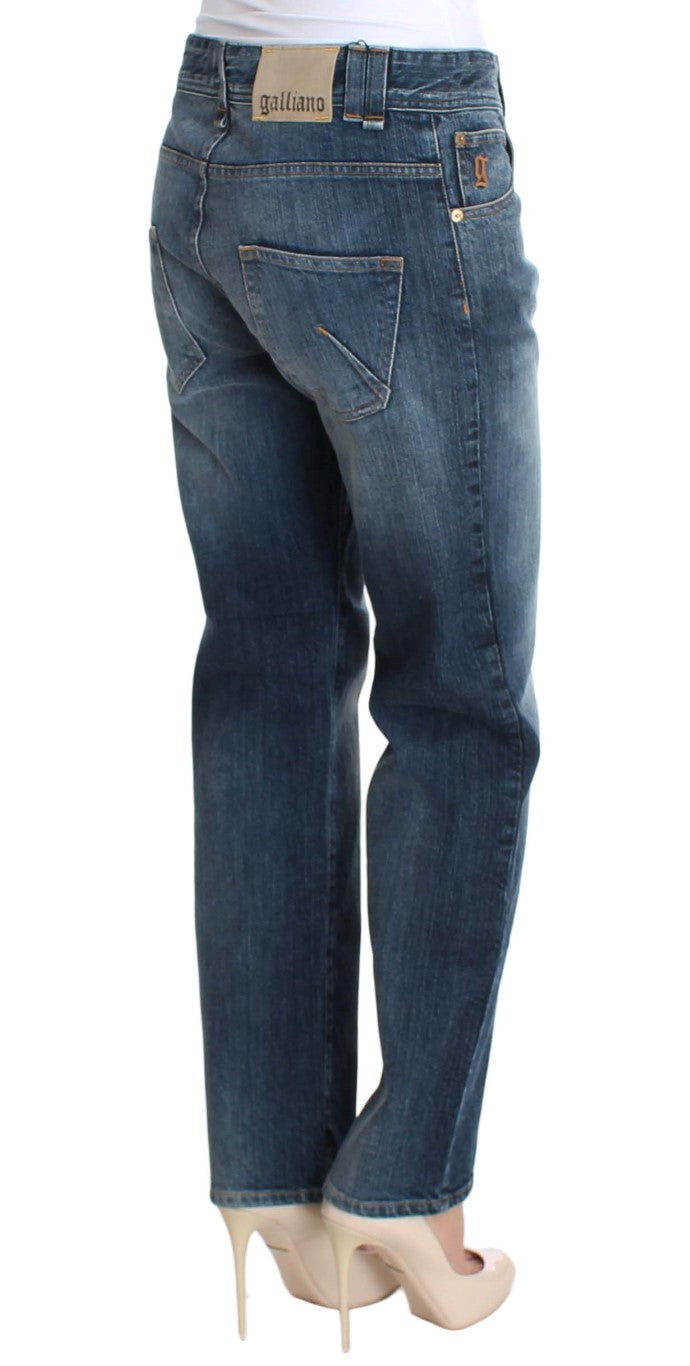 Blue Wash Relaxed Fit Cotton Stretch Denim Jeans