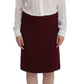 White Red Shirt Long Sleeve Wool Dress