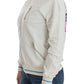 White Mock Zip Cardigan Sweatshirt Sweater
