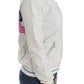 White Mock Zip Cardigan Sweatshirt Sweater