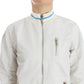 White Mock Zip Cardigan Sweatshirt Sweater