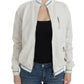 White Mock Zip Cardigan Sweatshirt Sweater