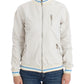 White Mock Zip Cardigan Sweatshirt Sweater