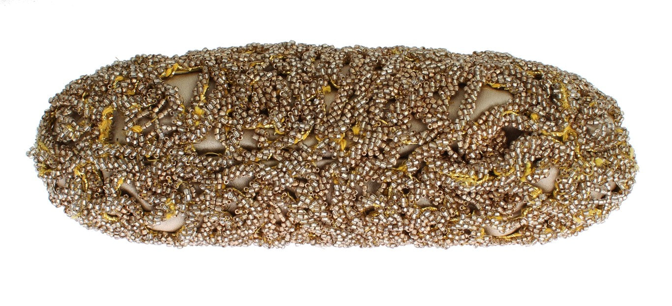 Glimmering Gold Sequined Evening Clutch