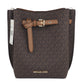 Emilia Small Signature PVC Bucket Bag Messenger Handbag (Brown Signature)