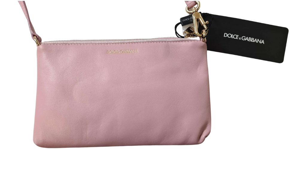 Chic Pink Leather Mini Cross Body Bag